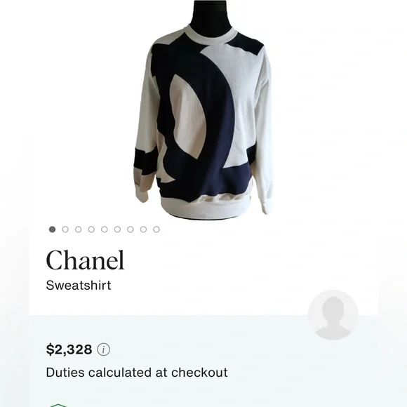Authentic CHANEL CC Logo Crew Neck Sweatshirt Jumper Pullover Top ⭐️AUTHENTIC 38
